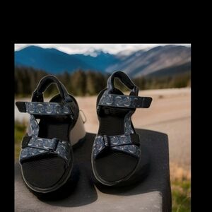 OP Blue and Black Sandals with Sturdy Soles